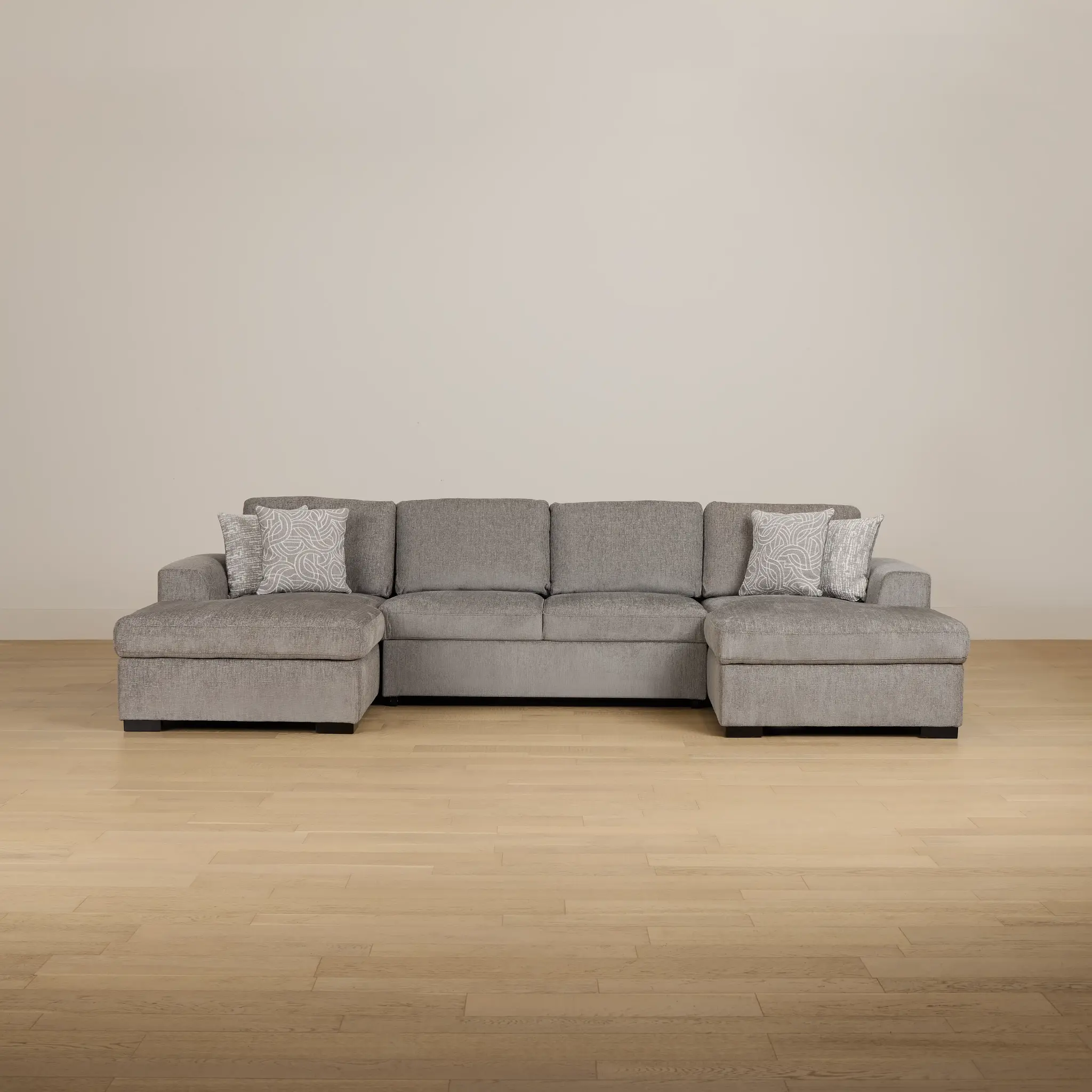 Blakely Gray Fabric Double Chaise Sleeper Storage Sectional Blakely Gray Fabric Double Chaise Sleeper Storage Sectional