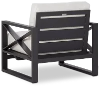 Linear Dark Gray White Rocking Chair