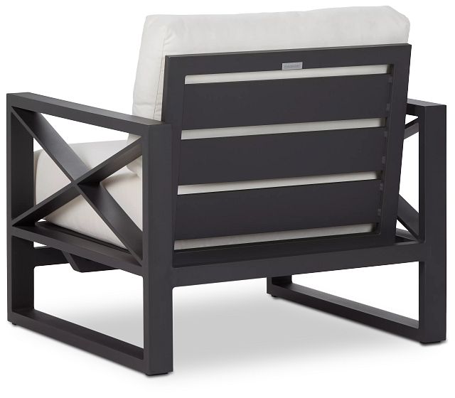 Linear Dark Gray White Rocking Chair