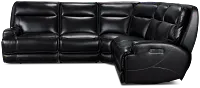 Casey Black Lthr/vinyl Small Two-arm Power Reclining Sectional
