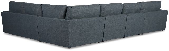 Noah Dark Blue Fabric Large Left Chaise Sectional
