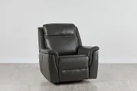 Aiden Dark Gray Leather Power Glider Recliner With Power Headrest