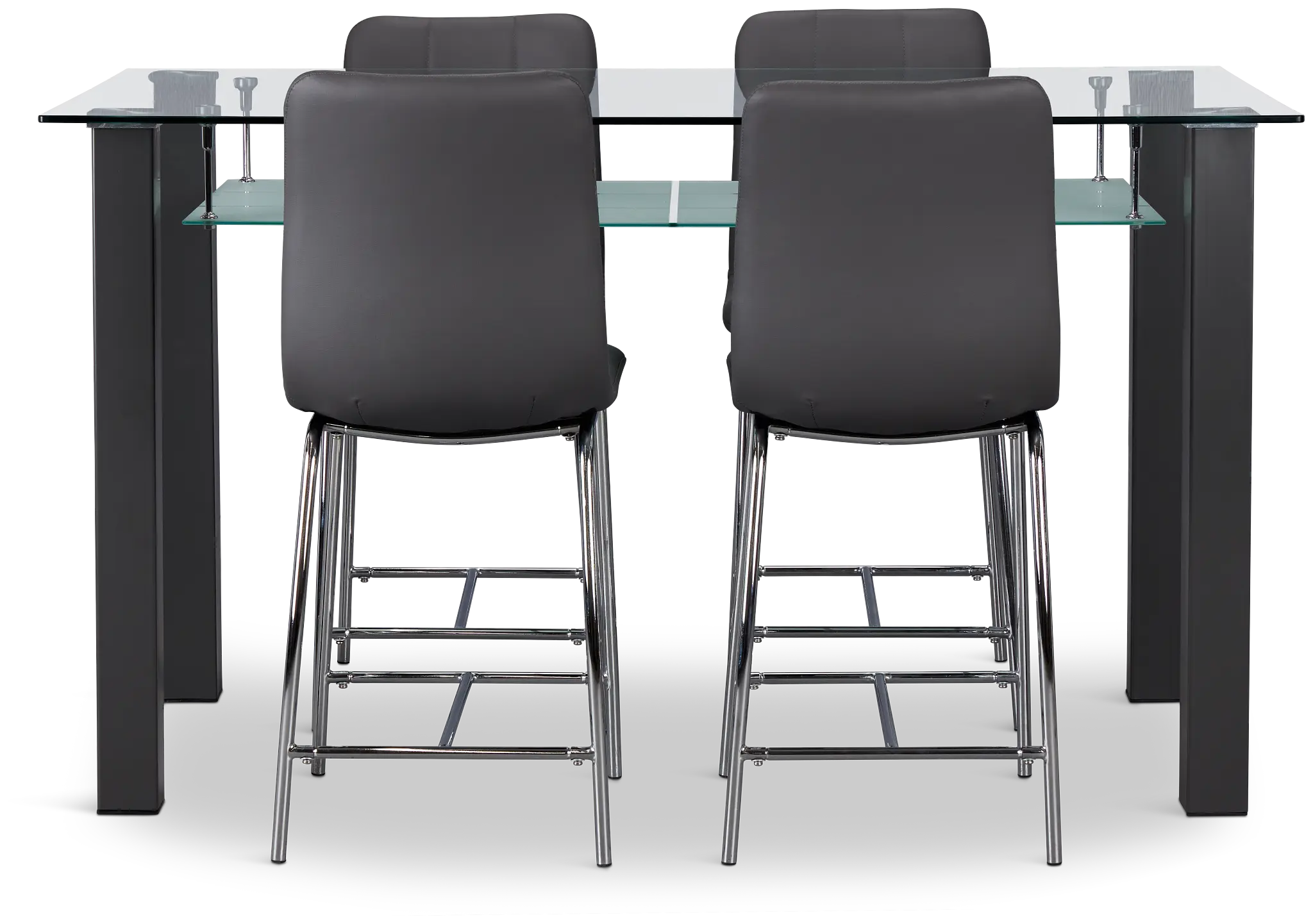 Vienna Dark Gray Rect High Table & 4 Barstools Vienna Dark Gray Rect High Table & 4 Barstools