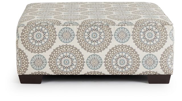 Meadow Multicolored Fabric Accent Ottoman (2)