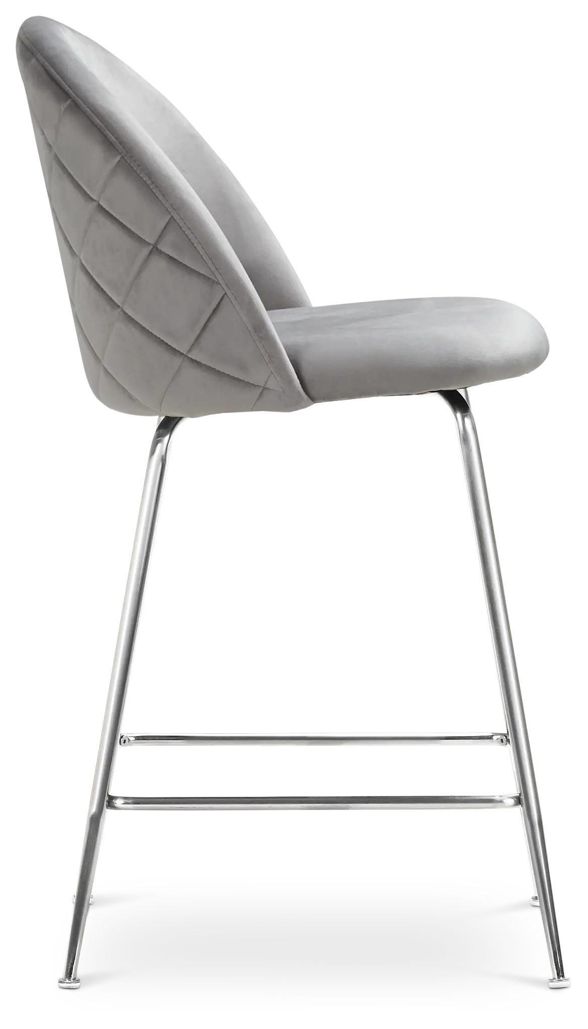 Capri Grayvelvet Upholstered 24" Barstool W/chrome Legs Capri Grayvelvet Upholstered 24" Barstool W/chrome Legs