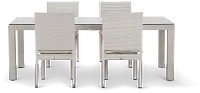Bahia White 84" Rectangular Table & 4 Chairs