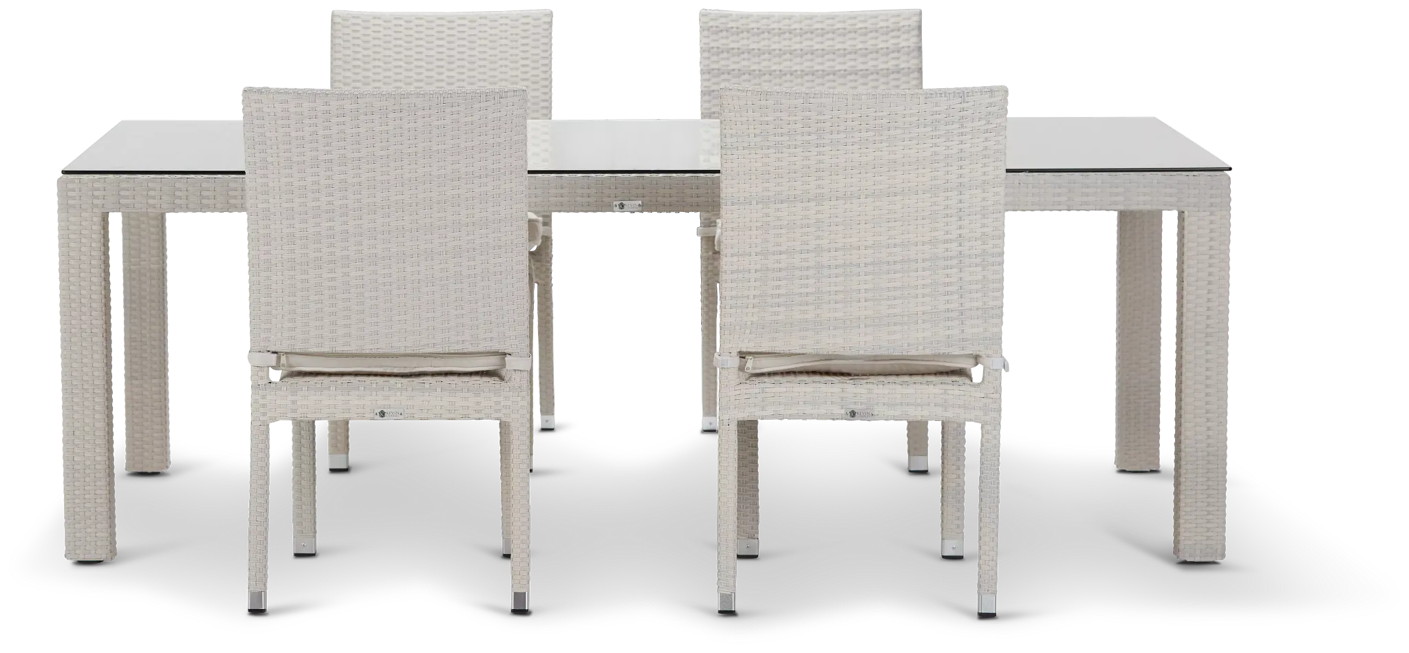 Bahia White 84" Rectangular Table & 4 Chairs