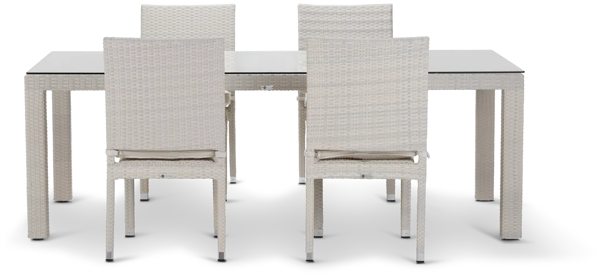 Bahia White 84" Rectangular Table & 4 Chairs Bahia White 84" Rectangular Table & 4 Chairs