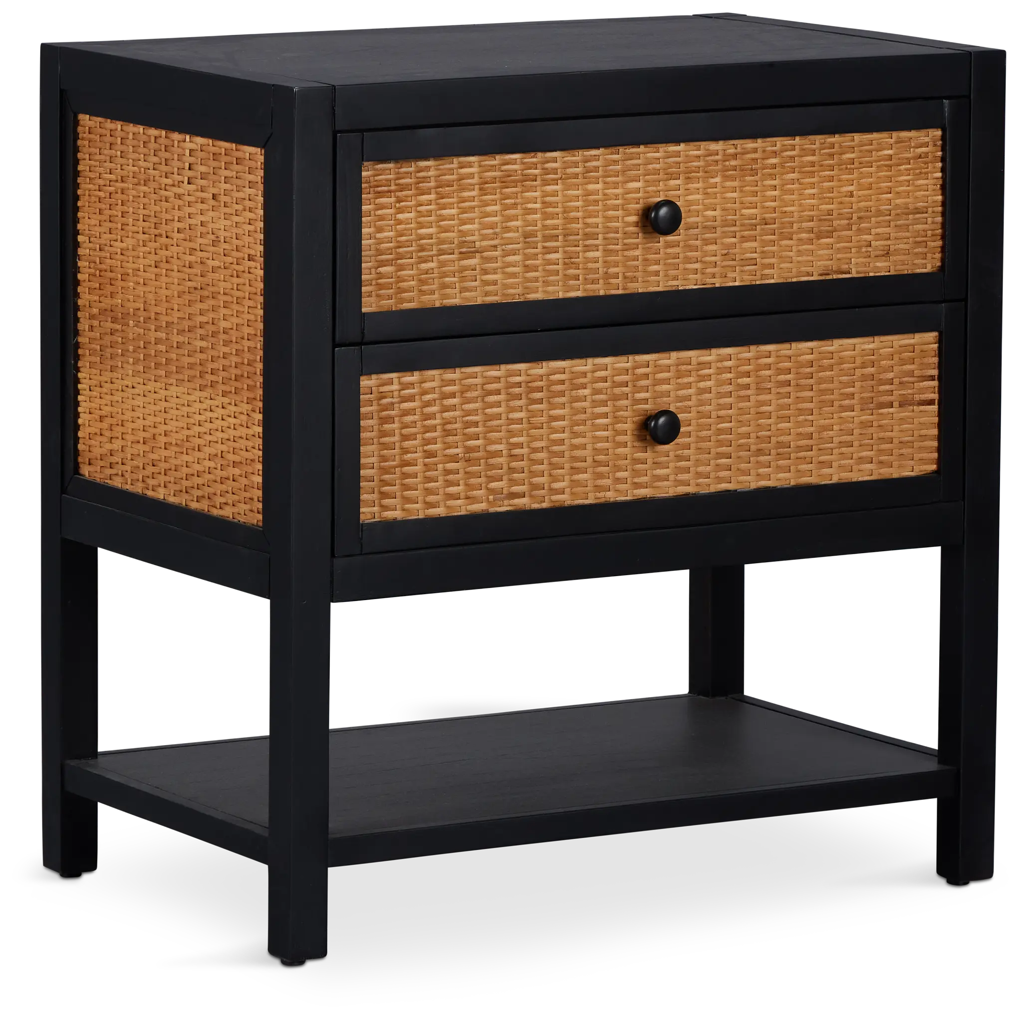 Venice Black Woven Nightstand Venice Black Woven Nightstand
