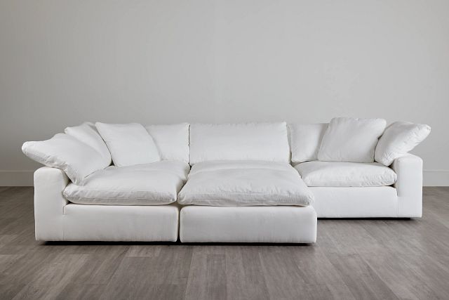 Nixon White Fabric 5pc Bumper Sectional