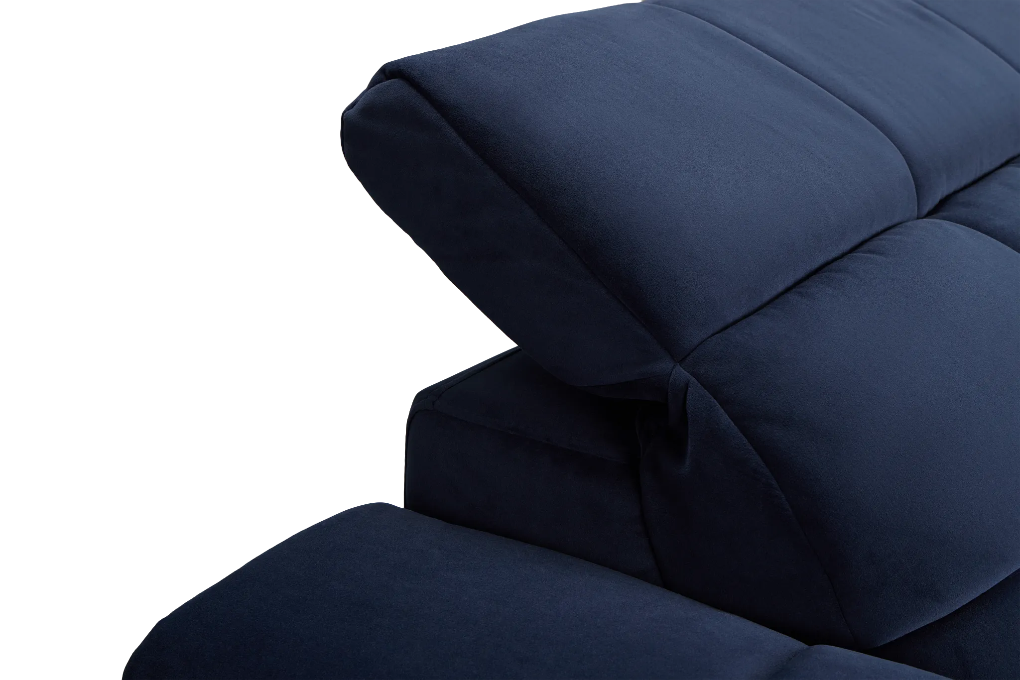 Gemma Navy Velvet Small Right Chaise Power Reclining Sectional