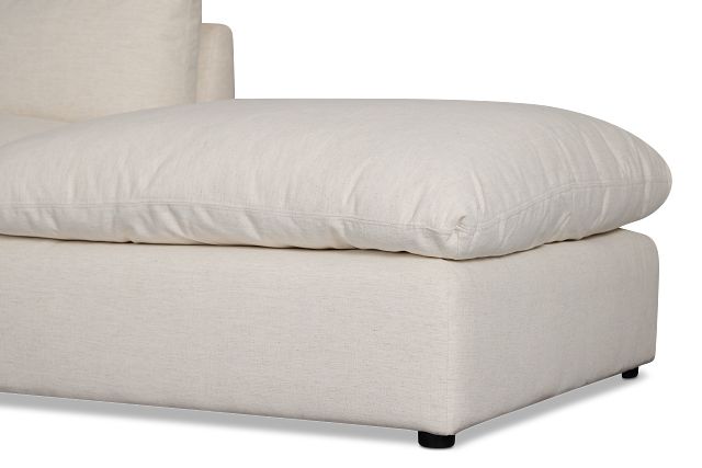 Serena White Fabric 5-piece Left Facing Bumper Sectional
