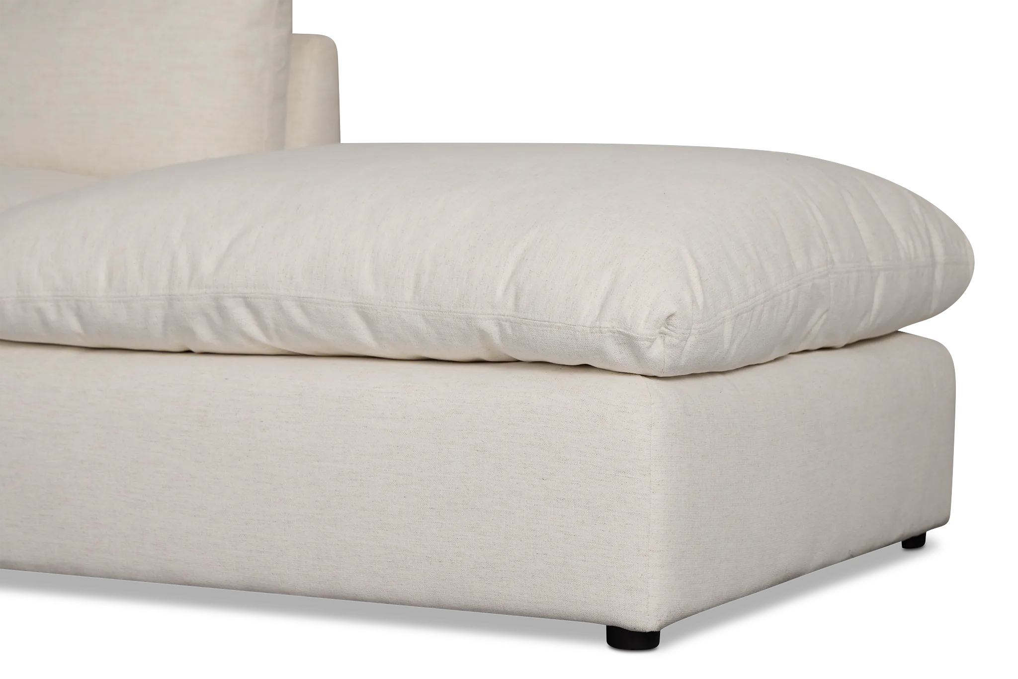 Serena White Fabric 5-piece Left Facing Bumper Sectional