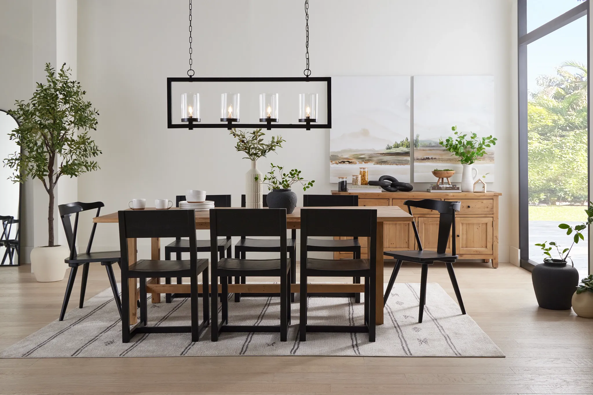 Denton Black Curved Wood Side Chair