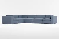 Destin Maguire Blue Fabric 6-piece Modular Sectional
