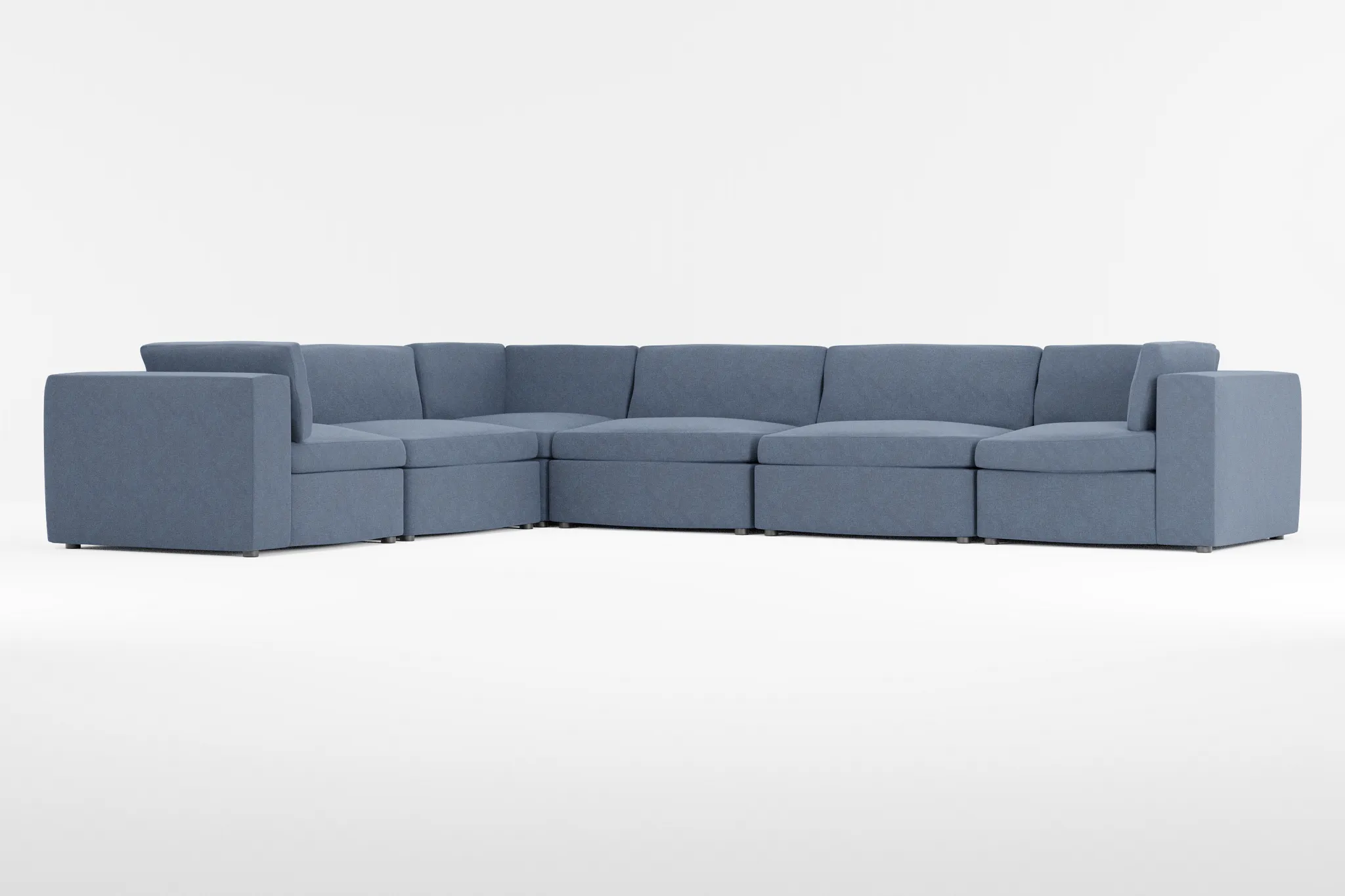 Destin Maguire Blue Fabric 6-piece Modular Sectional