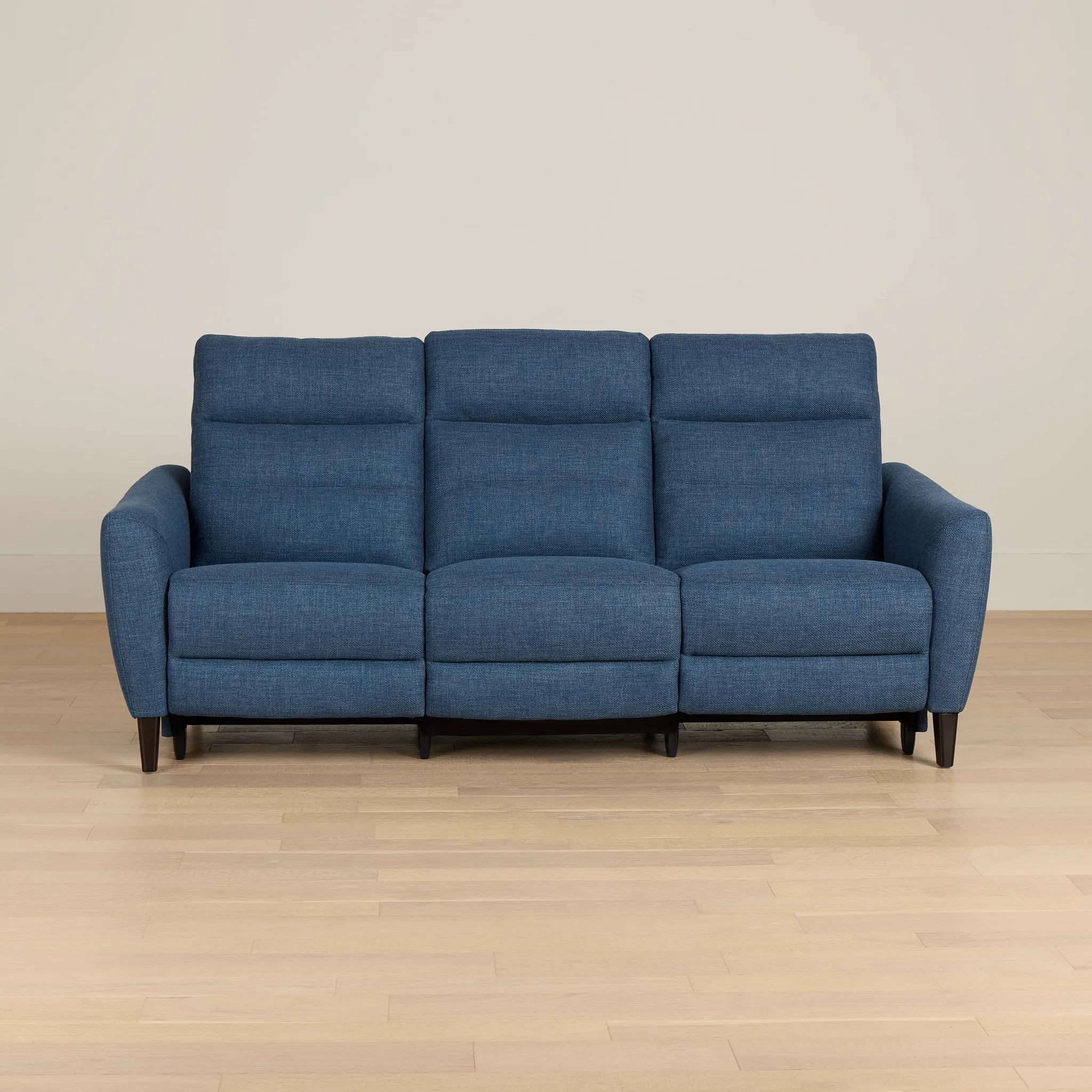 Keaton Blue Fabric Power Reclining Sofa W/ Power Headrest