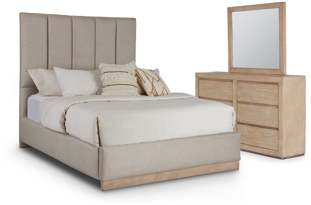 Caldwell Light Tone Uph Platform Bedroom