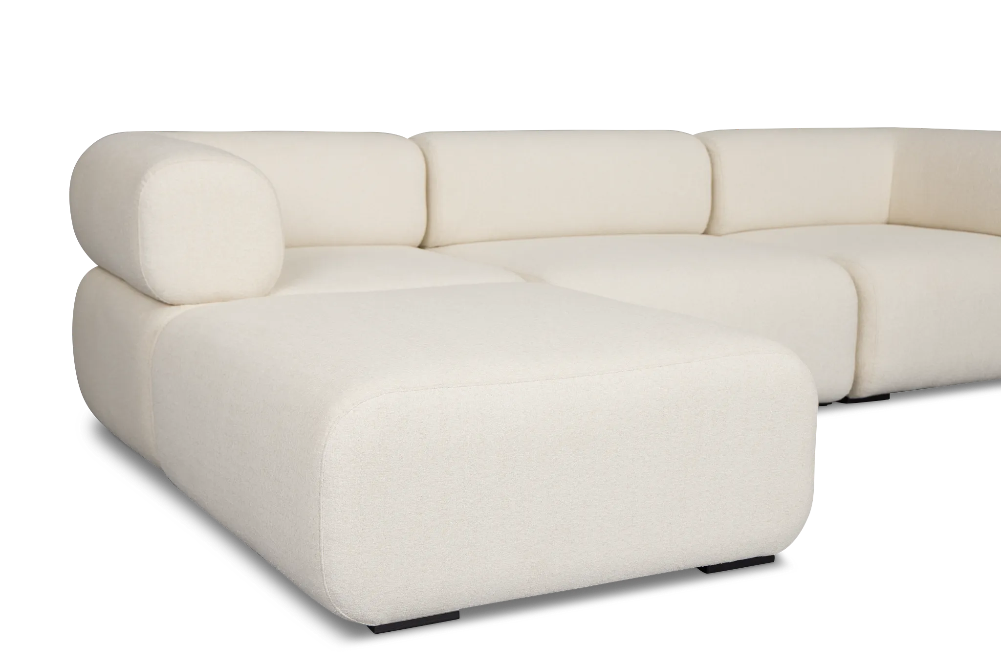 Celeste Light Beige Fabric 4-piece Chaise Sectional