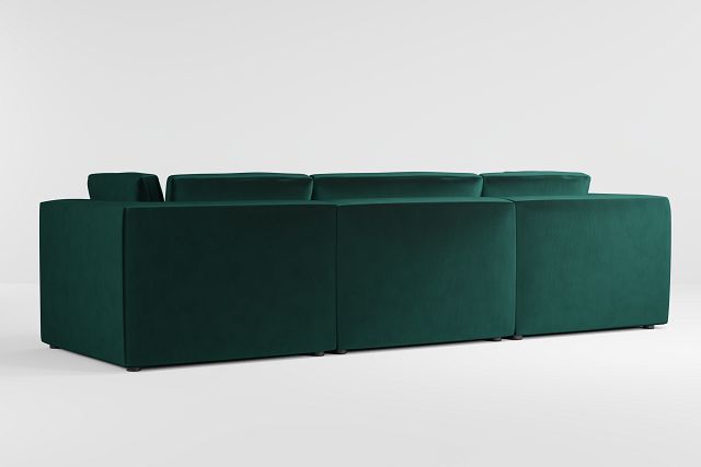 Destin Joya Green Velvet 4-piece Bumper Sectional