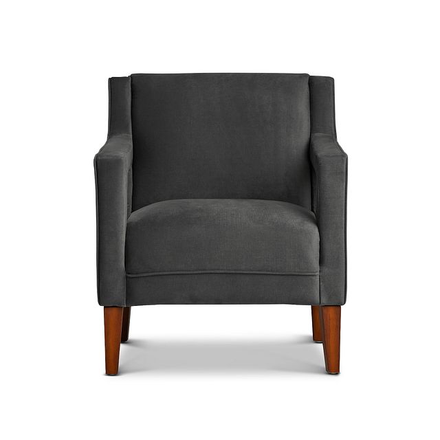 Dawson Dark Gray Velvet Accent Chair