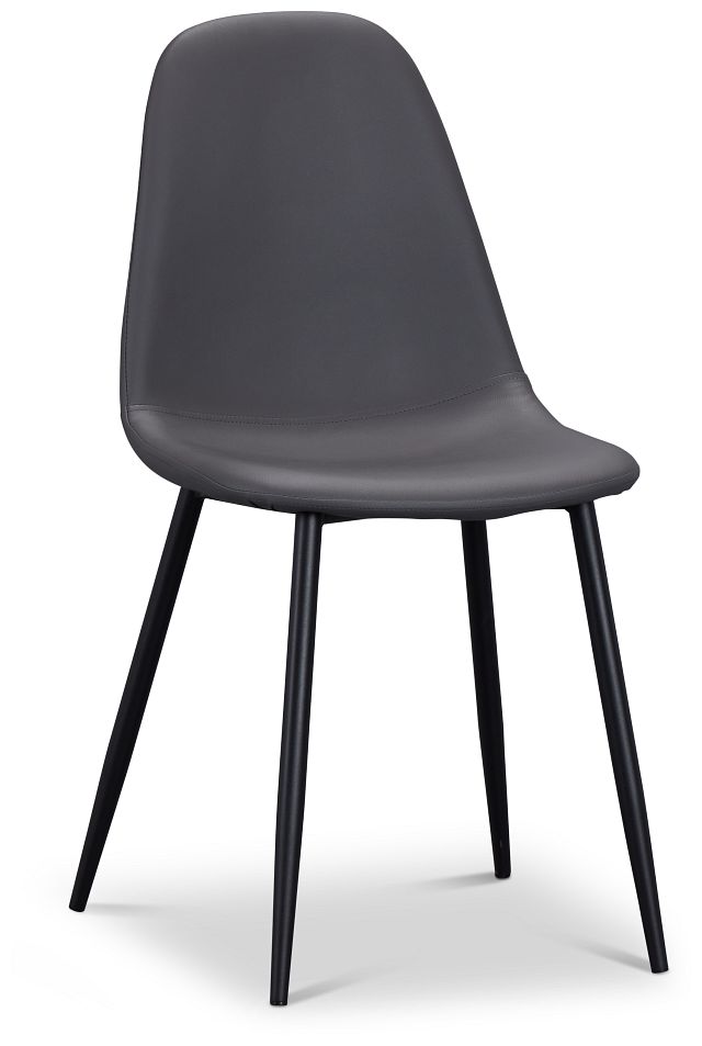 Havana Gray Micro Upholstered Side Chair W/ Black Legs