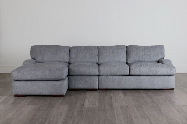 Alpha Light Gray Fabric Small Left Chaise Sectional (0)
