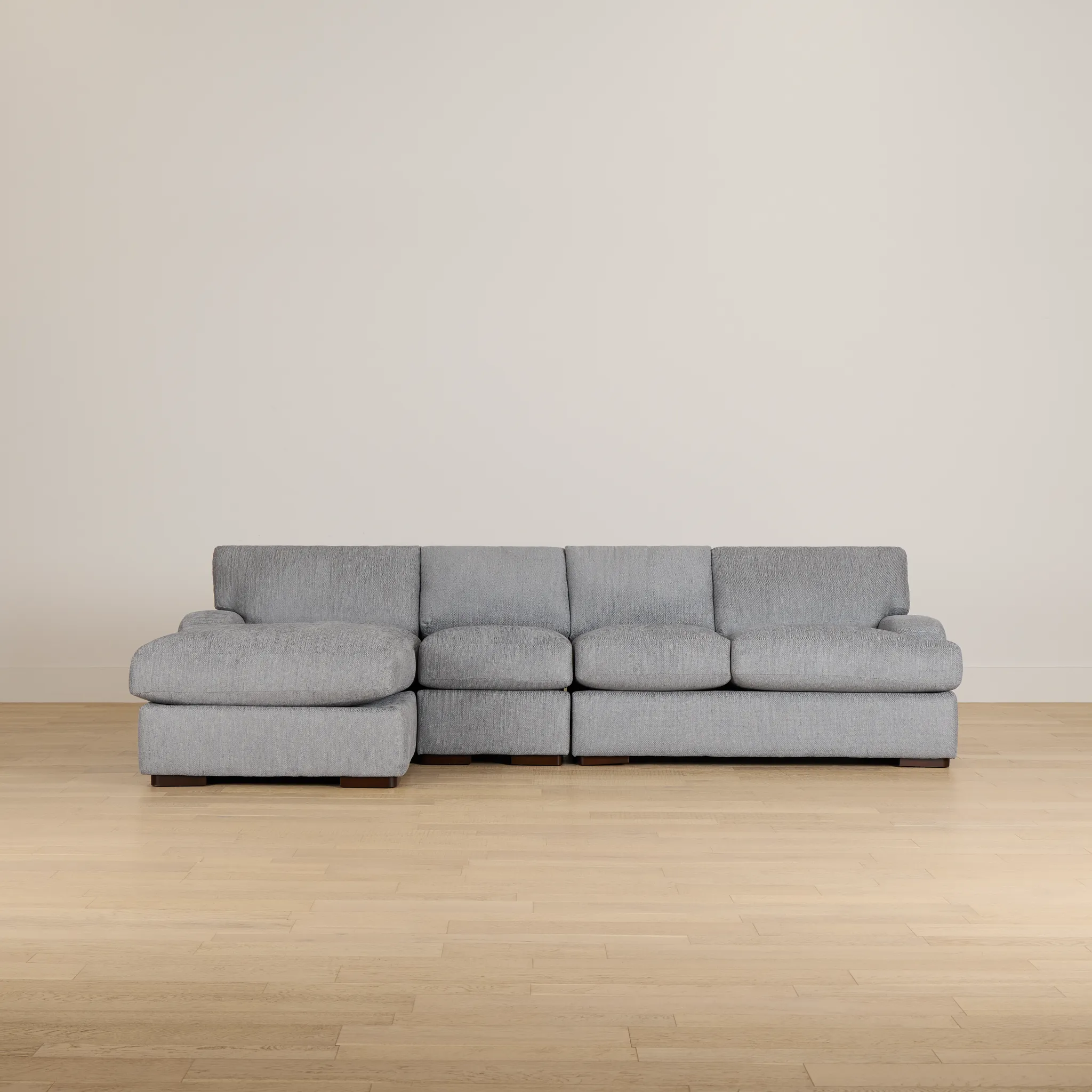 Alpha Light Gray Fabric Small Left Chaise Sectional