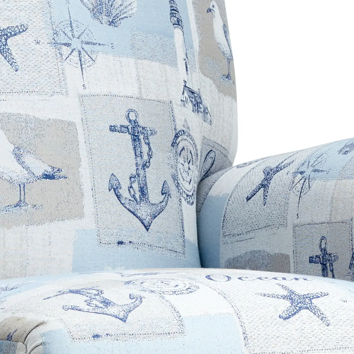 Pompano Light Blue Fabric Push Back Recliner Pompano Light Blue Fabric Push Back Recliner