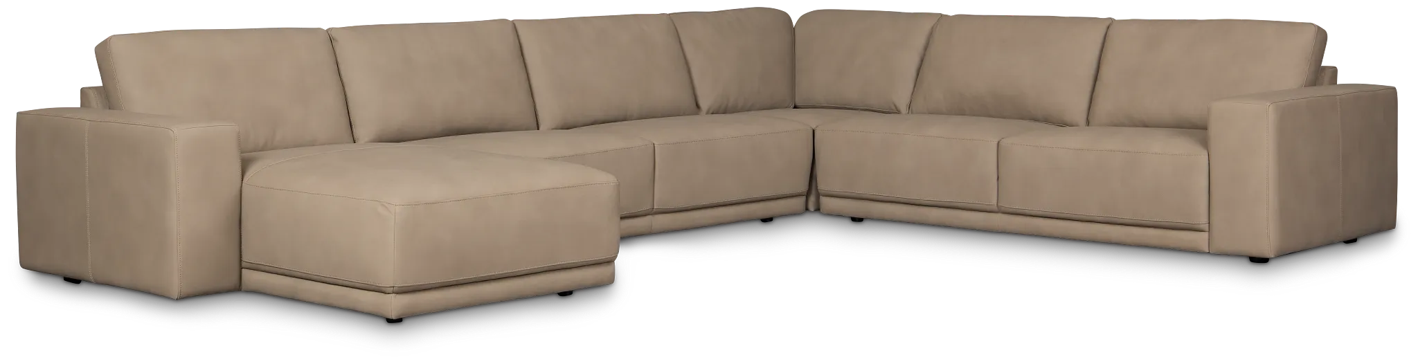 Kellan Taupe Leather Medium Left Chaise Sectional