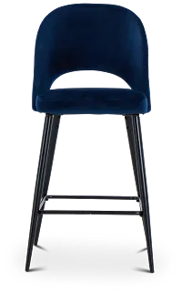 Kelly Dark Blue 28" Upholstered Barstool