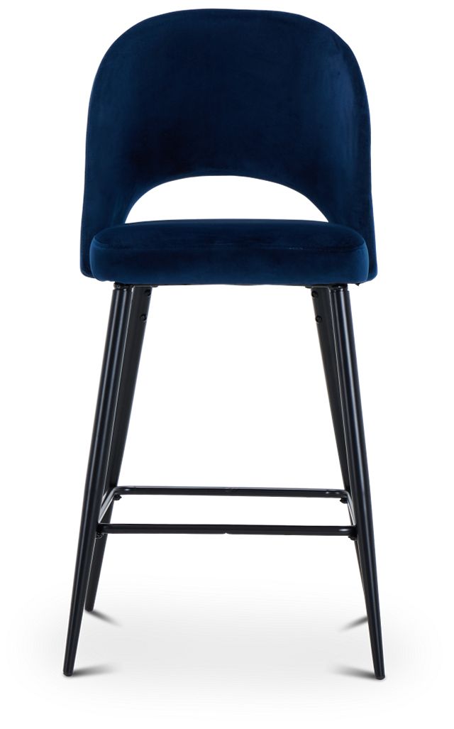 Kelly Dark Blue 28" Upholstered Barstool