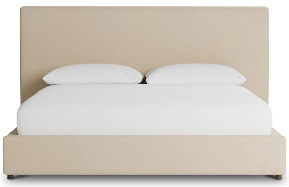 Grayton Peyton Beige 54" Upholstered Platform Bed