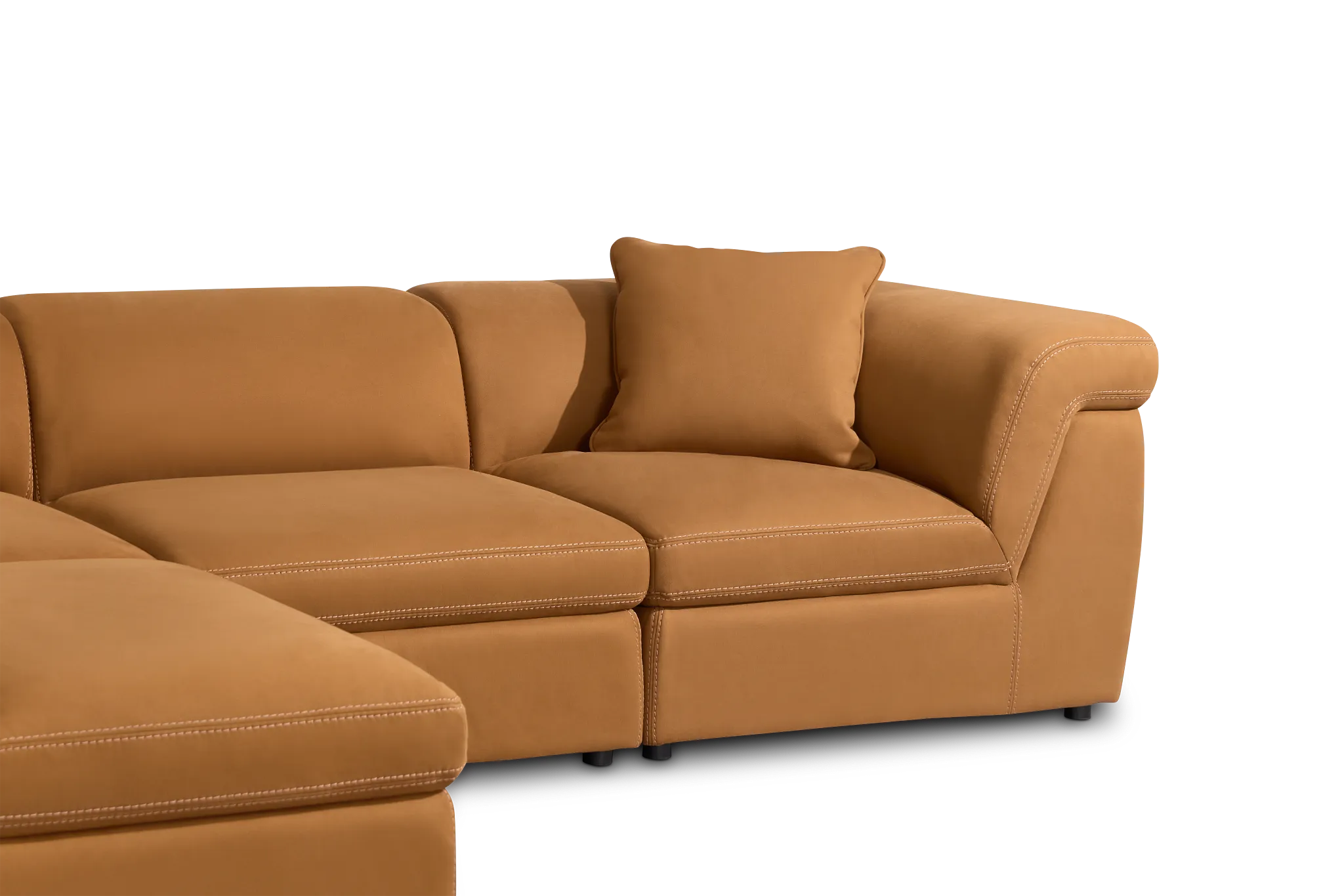 Aria Medium Brown Micro Immersive 4-piece Modular Sectional W/2 Speakers