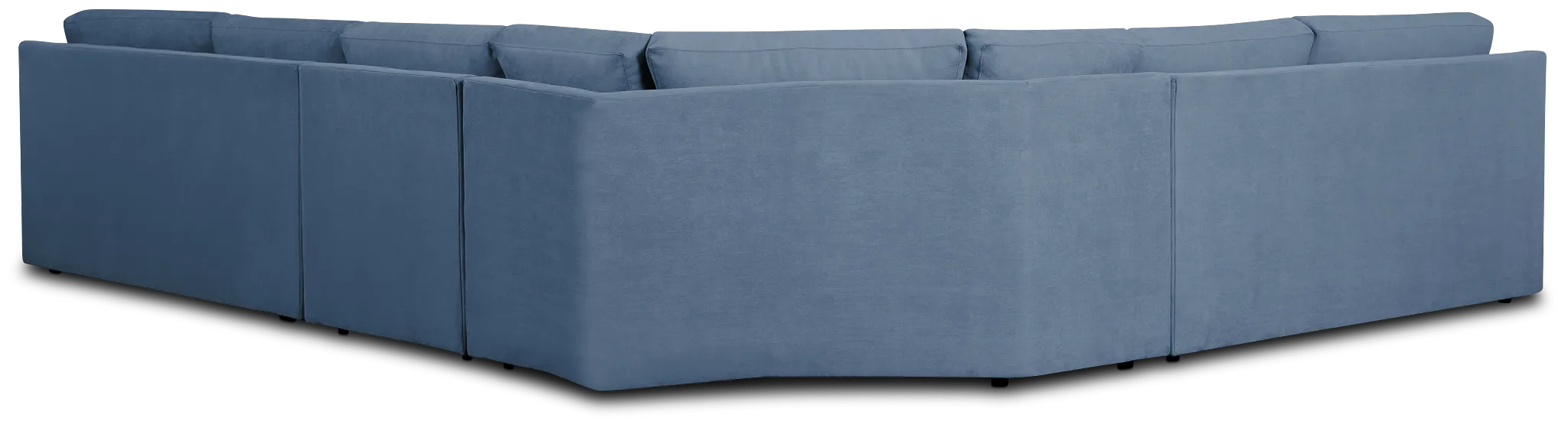 Hudson Blue Fabric Medium 2-arm Wedge Sectional