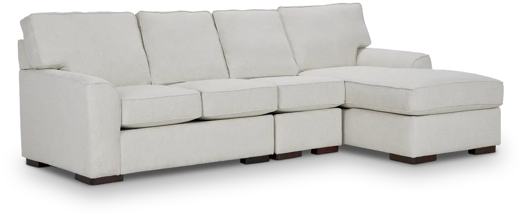 Austin White Fabric Small Right Chaise Sectional Austin White Fabric Small Right Chaise Sectional