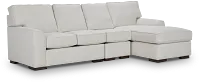 Austin White Fabric Small Right Chaise Sectional