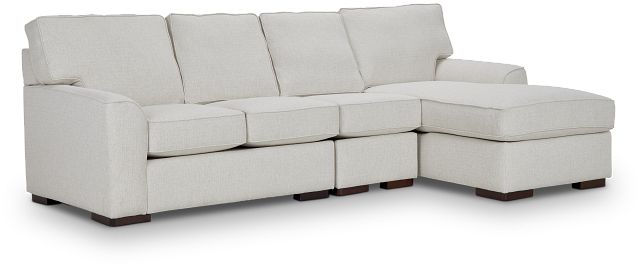 Austin White Fabric Small Right Chaise Sectional