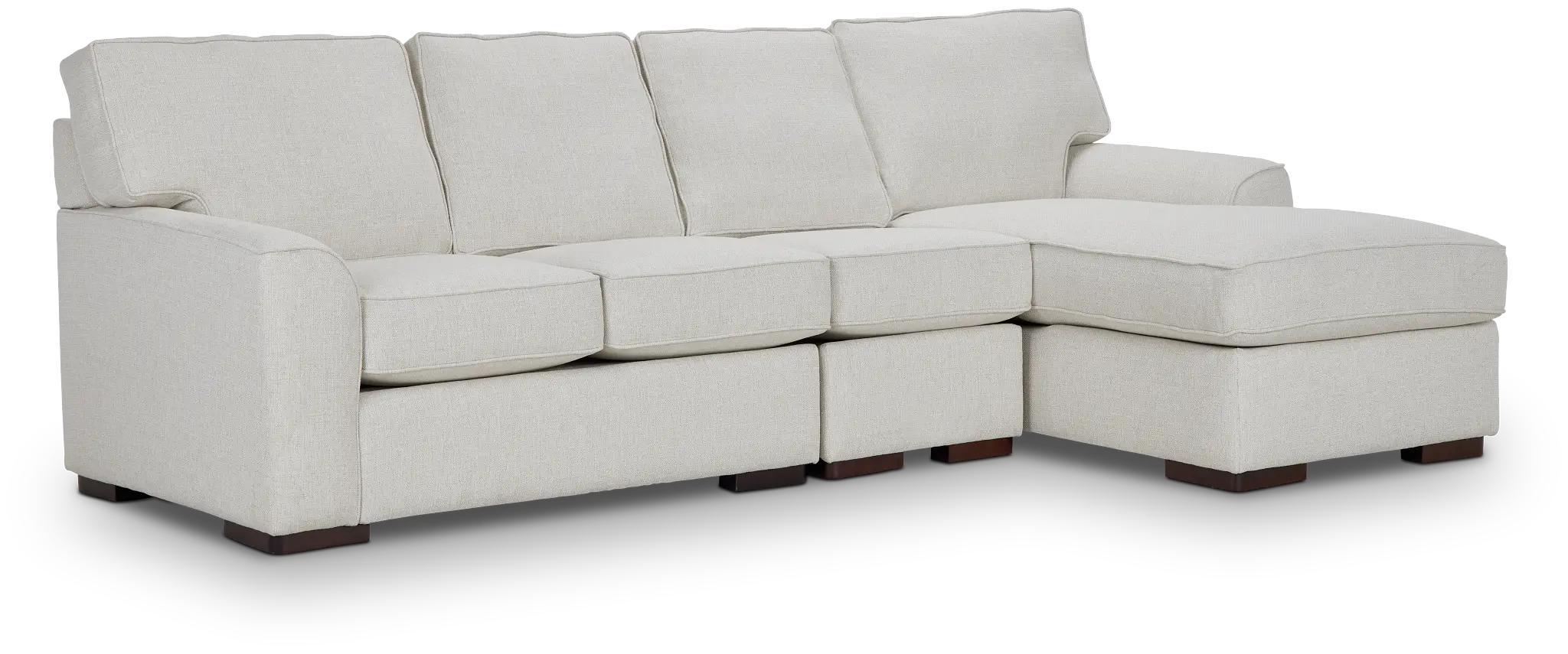 Austin White Fabric Small Right Chaise Sectional Austin White Fabric Small Right Chaise Sectional