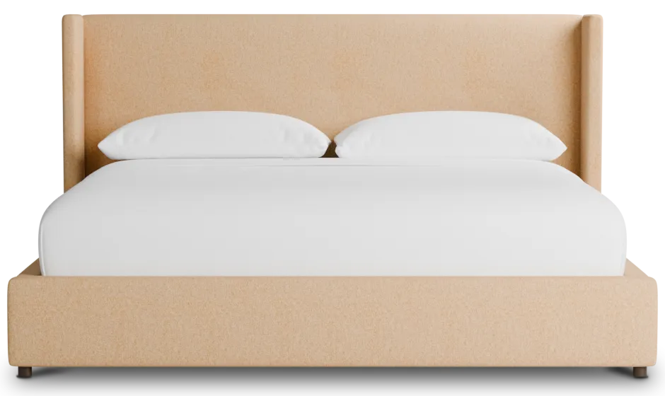 Captiva Merino Taupe 48" Upholstered Shelter Bed