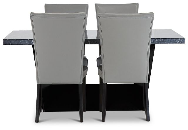Auburn Dark Gray Rect Table & 4 Gray Upholstered Chairs (2)