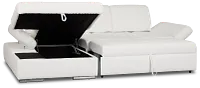 Eden White Micro Left Chaise Sleeper Sectional