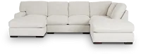 Veronica White Down Small Right Bumper Sectional
