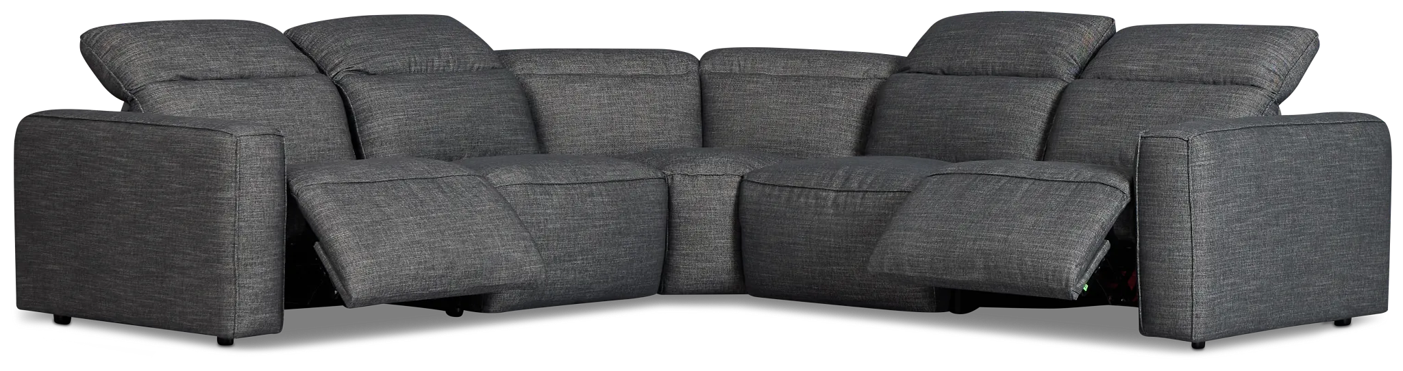 Ryland Dark Gray Fabric Small Two-arm Power Reclining Sectional