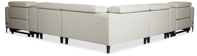 Ava Light Gray Micro Large Dual Power Reclining Two-arm Sectional