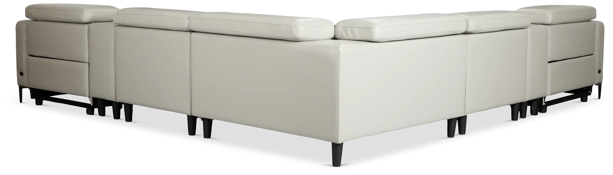 Ava Light Gray Micro Large Dual Power Reclining Two-arm Sectional