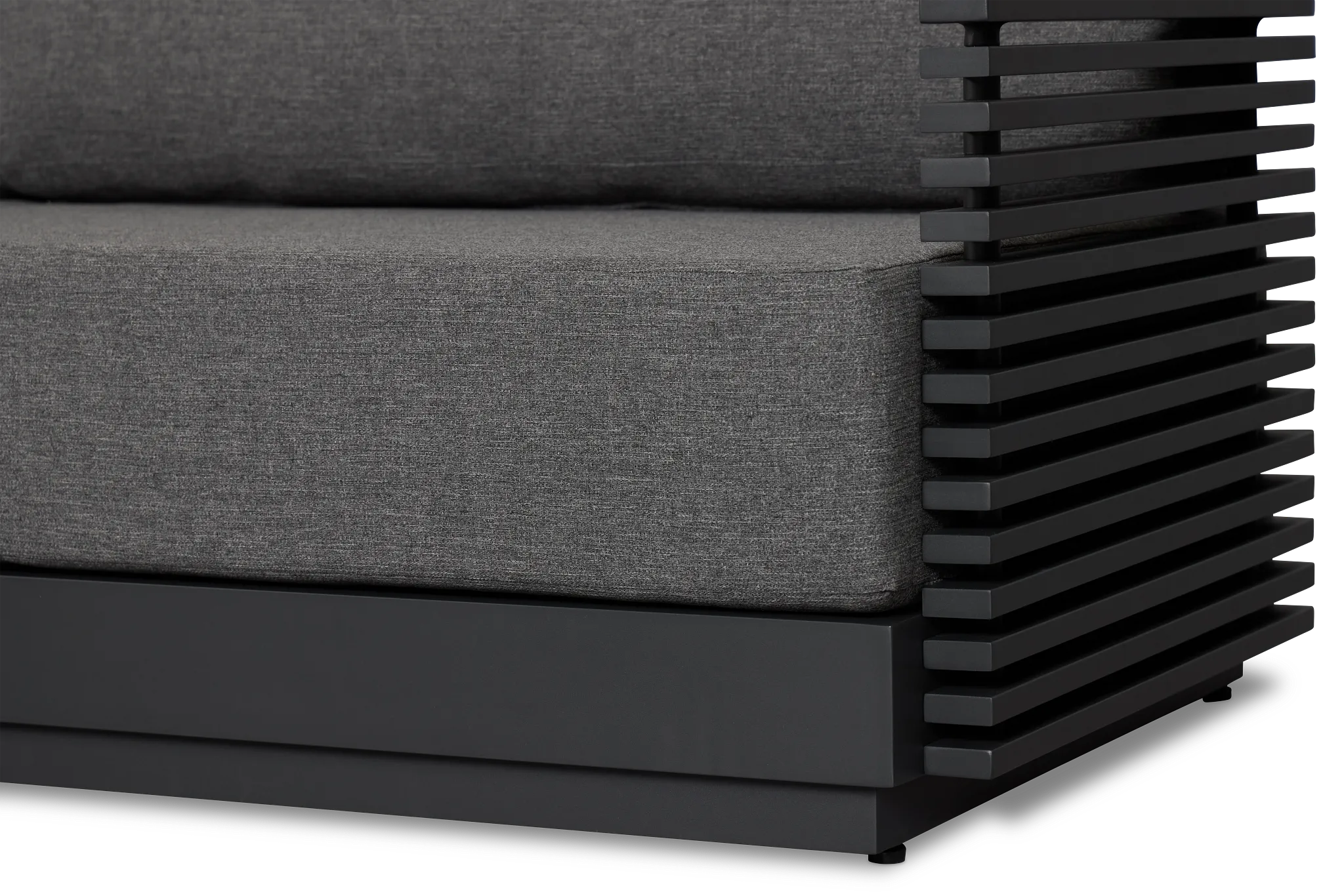 Monterey Black Aluminum Sofa With Gray Cushions