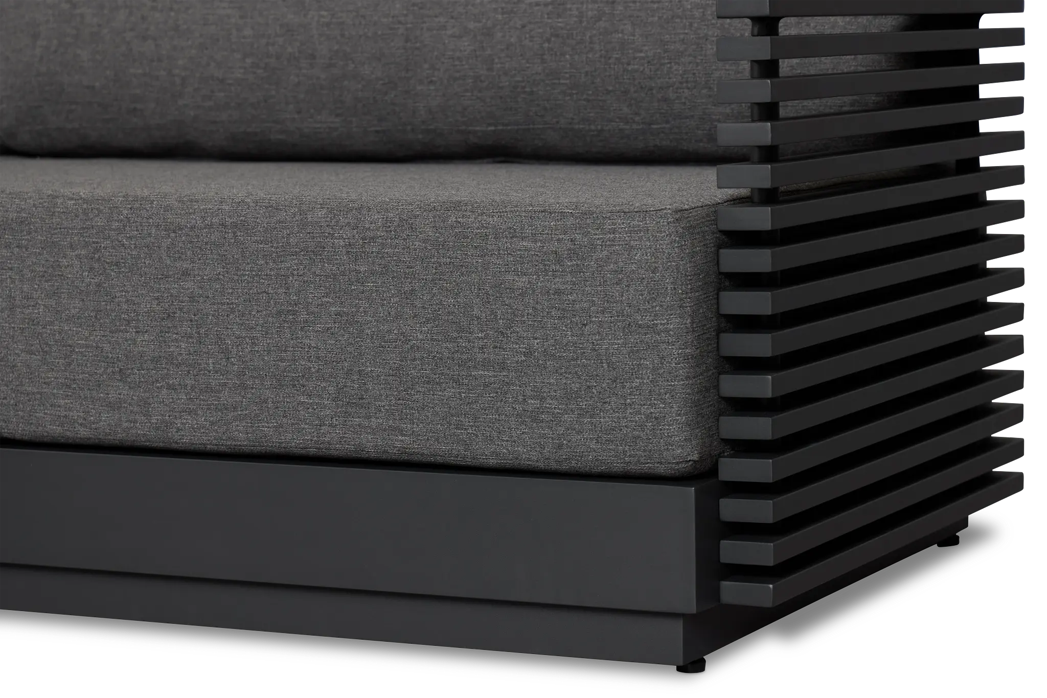 Monterey Black Aluminum Sofa With Gray Cushions Monterey Black Aluminum Sofa With Gray Cushions