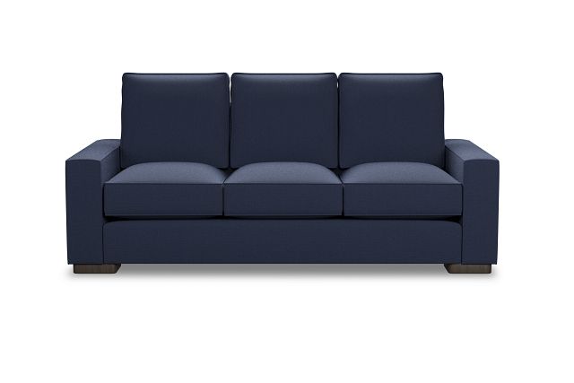 Edgewater Peyton Dark Blue 84" Sofa W/ 3 Cushions