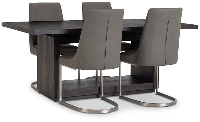 Madden Dark Tone Table & 4 Upholstered Chairs (5)